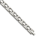 Chisel Stainless Steel Brushed and Polished 8.5 inch Link Bracelet, 8.5 x 9 mm