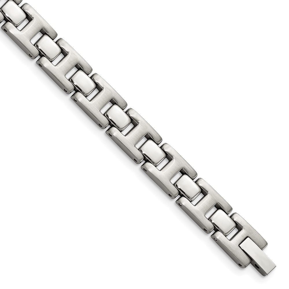 Chisel Stainless Steel Brushed and Polished 8.5 inch Link Bracelet, 8.5 x 9 mm