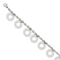 Stainless Steel Polished Dangle Circles 7.5in Bracelet, 7.5 mm