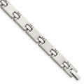 Chisel Stainless Steel Brushed and Polished 8.25 inch Link Bracelet, 8.25 x 7 mm