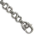 Chisel Stainless Steel Antiqued Polished and Textured 8.5 inch Infinity Symbol Link Bracelet, 8.5 x 15 mm