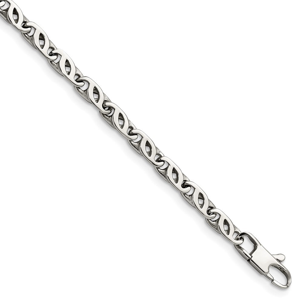 Chisel Stainless Steel Polished 7.5 inch Fancy Link Bracelet, 7.5 mm