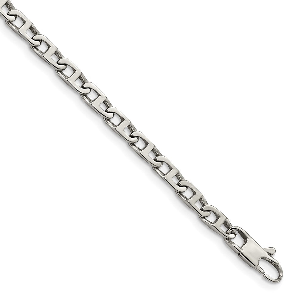 Chisel Stainless Steel Polished 7.75 inch Oval Link Bracelet, 7.75 mm