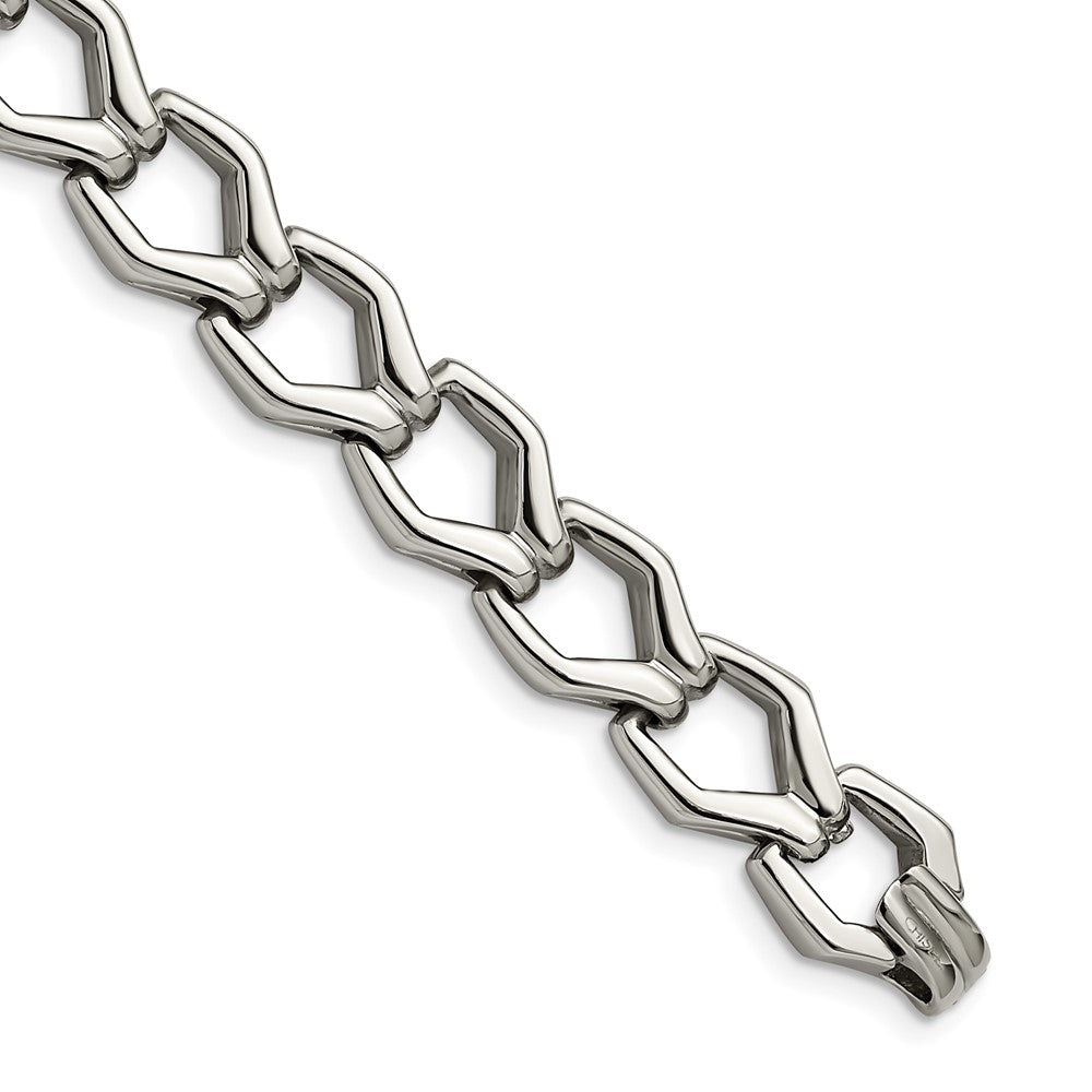 Chisel Stainless Steel Polished 8.5 inch Fancy Open Link Bracelet, 8.5 x 13 mm