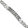 Stainless Steel Black IP-plated & Laser Cut CZ Bracelet, 8.25 x 10 mm