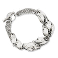 Stainless Steel Polished Swirl 8in Toggle Bracelet, 8 mm
