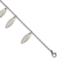 Stainless Steel Polished Diamond Shaped Dangles Bracelet, 7.5 mm