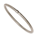 Stainless Steel Textured & Polished Slip-on Bangle, 5 mm