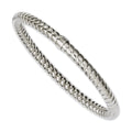 Stainless Steel Textured & Polished Hollow Slip-on Bangle, 6 mm