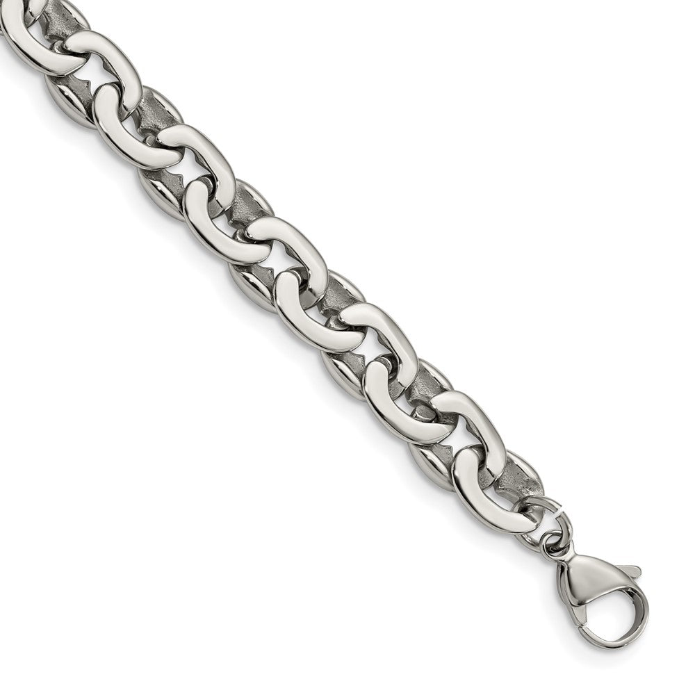 Chisel Stainless Steel Polished 8.25 inch Oval Link Bracelet, 8.25 x 8 mm