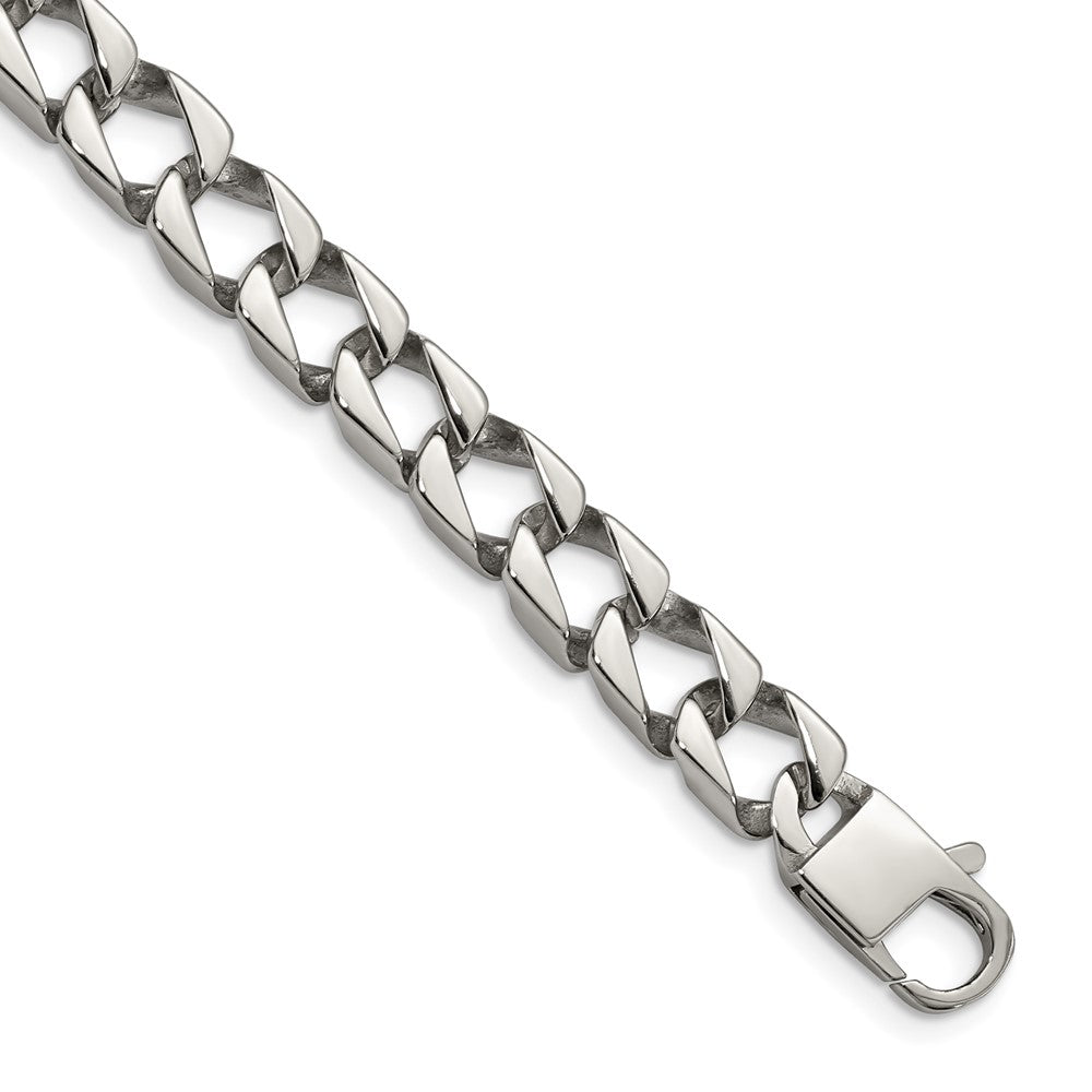 Chisel Stainless Steel Polished 8.5 inch Square Link Bracelet, 8.5 mm