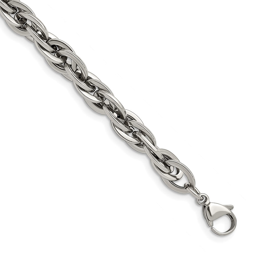 Chisel Stainless Steel Polished 8.25 inch Oval Links Bracelet, 8.25 mm