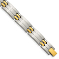 Chisel Stainless Steel Brushed and Polished Yellow IP-plated 8.75 inch Link Bracelet, 8.75 x 10 mm
