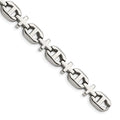 Chisel Stainless Steel Polished 8.5 inch Cross Link Bracelet, 8.5 mm