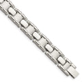 Chisel Stainless Steel Brushed and Polished 8.75 inch Link Bracelet, 8.75 x 10 mm