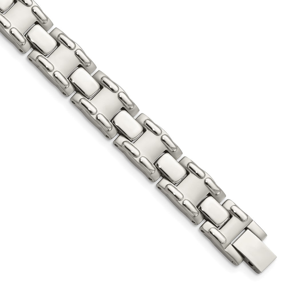 Chisel Stainless Steel Brushed and Polished 8.75 inch Link Bracelet, 8.75 x 10 mm