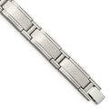 Chisel Stainless Steel Brushed and Polished 9.5 inch Link Bracelet, 9.5 x 11 mm
