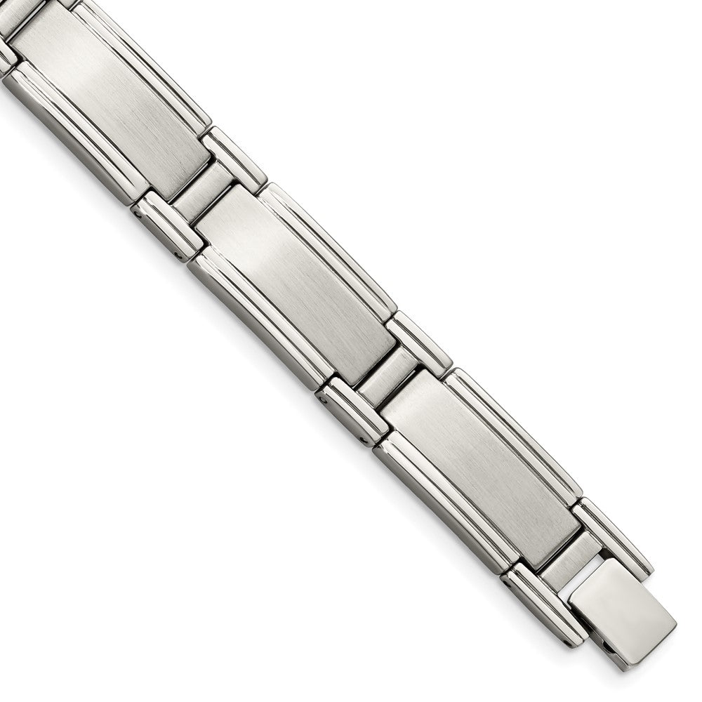 Chisel Stainless Steel Brushed and Polished 9.5 inch Link Bracelet, 9.5 x 11 mm