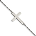 Chisel Stainless Steel Polished Sideways Cross 7.25 inch Bracelet, 7.25 mm