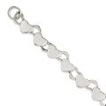 Stainless Steel Polished Hearts 8.5in Toggle Bracelet, 8.5 mm
