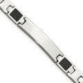 Chisel Stainless Steel Brushed and Polished Black Carbon Fiber Inlay 8.5 inch ID Bracelet, 8.5 mm