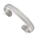 Stainless Steel Polished & Laser-cut Hearts Cuff Bangle, 10 mm