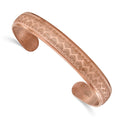 Stainless Steel Rose IP-Plated Laser Cut Heart Cuff Bangle, 10 mm