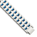 Chisel Stainless Steel Polished Blue IP-plated 8 inch Link Bracelet, 8 x 18 mm