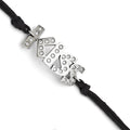 Stainless Steel CZ Kiss with 1.75ext Bracelet, 7.75 mm