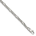 Chisel Stainless Steel Polished 4mm 8.5 inch Figaro Bracelet, 8.5 mm