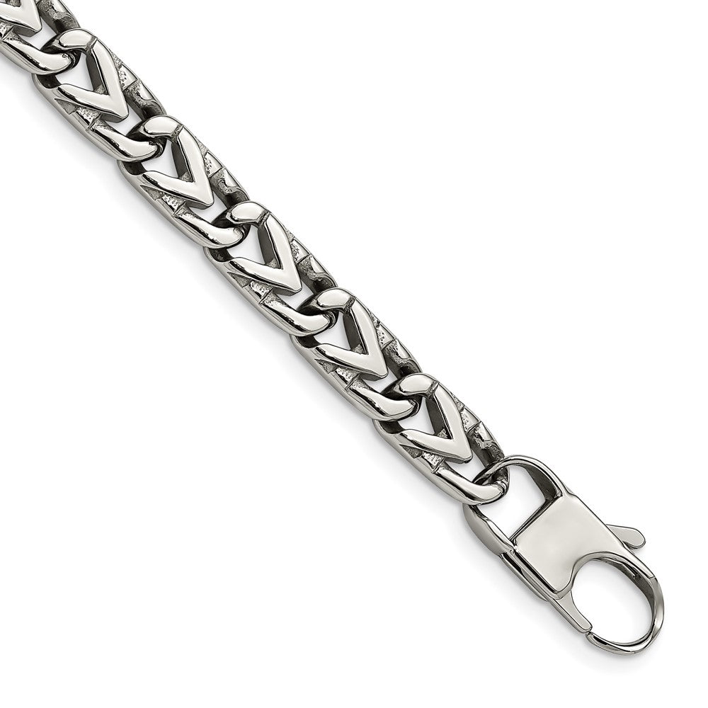 Chisel Stainless Steel Polished 8mm 8.5 inch Fancy Link Bracelet, 8.5 mm