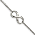 Chisel Stainless Steel Polished Infinity Symbol 7.5 inch Multi-Strand Bracelet, 7.5 x 16.5 mm