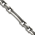Chisel Stainless Steel Brushed Black IP-plated 8.75 inch Link Bracelet, 8.75 x 12 mm