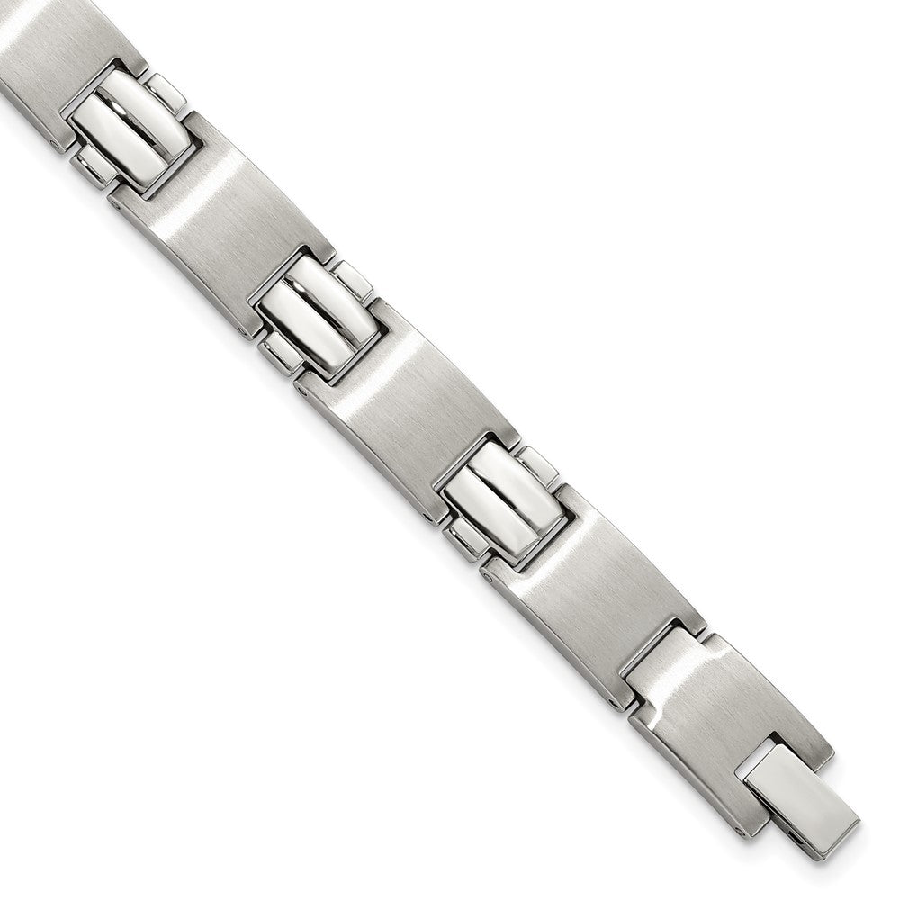 Chisel Stainless Steel Brushed and Polished 8.25 inch Link Bracelet, 8.5 x 10 mm