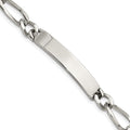 Chisel Stainless Steel Polished Figaro 9.25 inch ID Bracelet, 9.25 x 9 mm