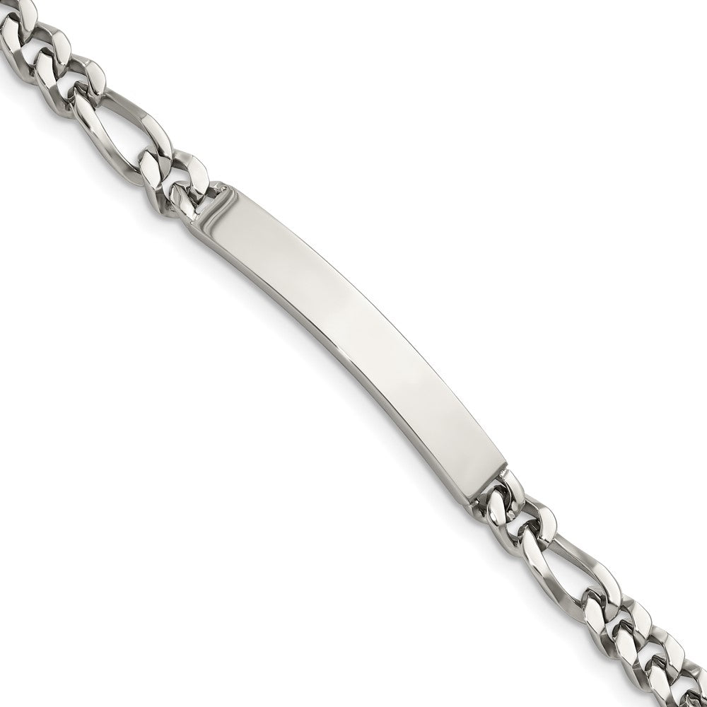 Chisel Stainless Steel Polished Figaro Chain 8.25 inch ID Bracelet, 8.25 x 7 mm