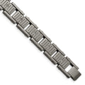 Stainless Steel Brushed with CZ 8.75in Bracelet, 8.75 mm