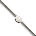 Stainless Steel Polished Oval 7.25in w/1.25in ext. Bracelet, 7.25 mm