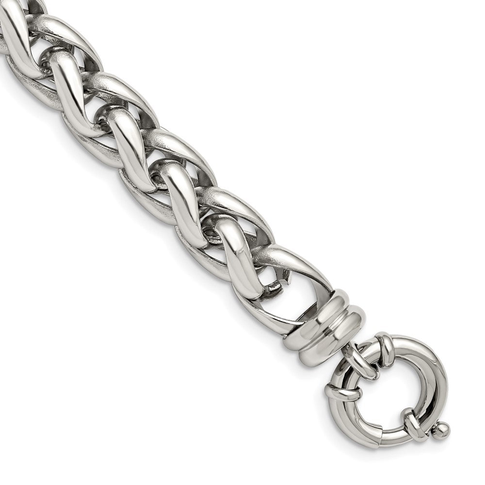 Chisel Stainless Steel Polished 8 inch Fancy Link Bracelet, 8 x 12 mm