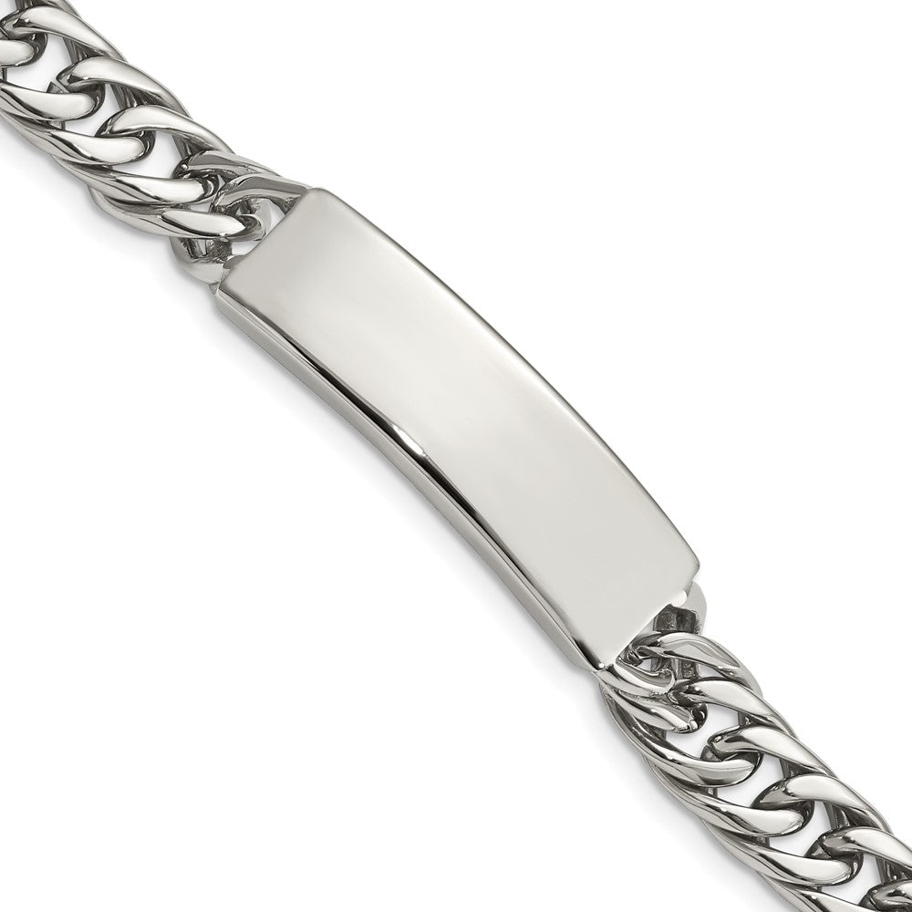 Chisel Stainless Steel Antiqued and Polished Curb Chain 8.5 inch ID Bracelet, 8.5 x 10 mm