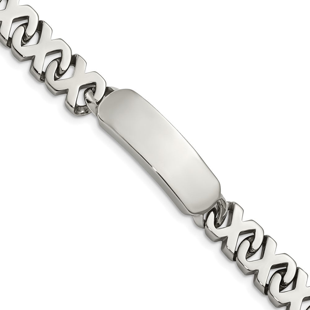 Chisel Stainless Steel Polished X Design Link 8.25 inch ID Bracelet, 8.25 x 10 mm