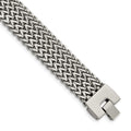 Chisel Stainless Steel Polished Woven 7.5 inch Bracelet, 7.5 mm