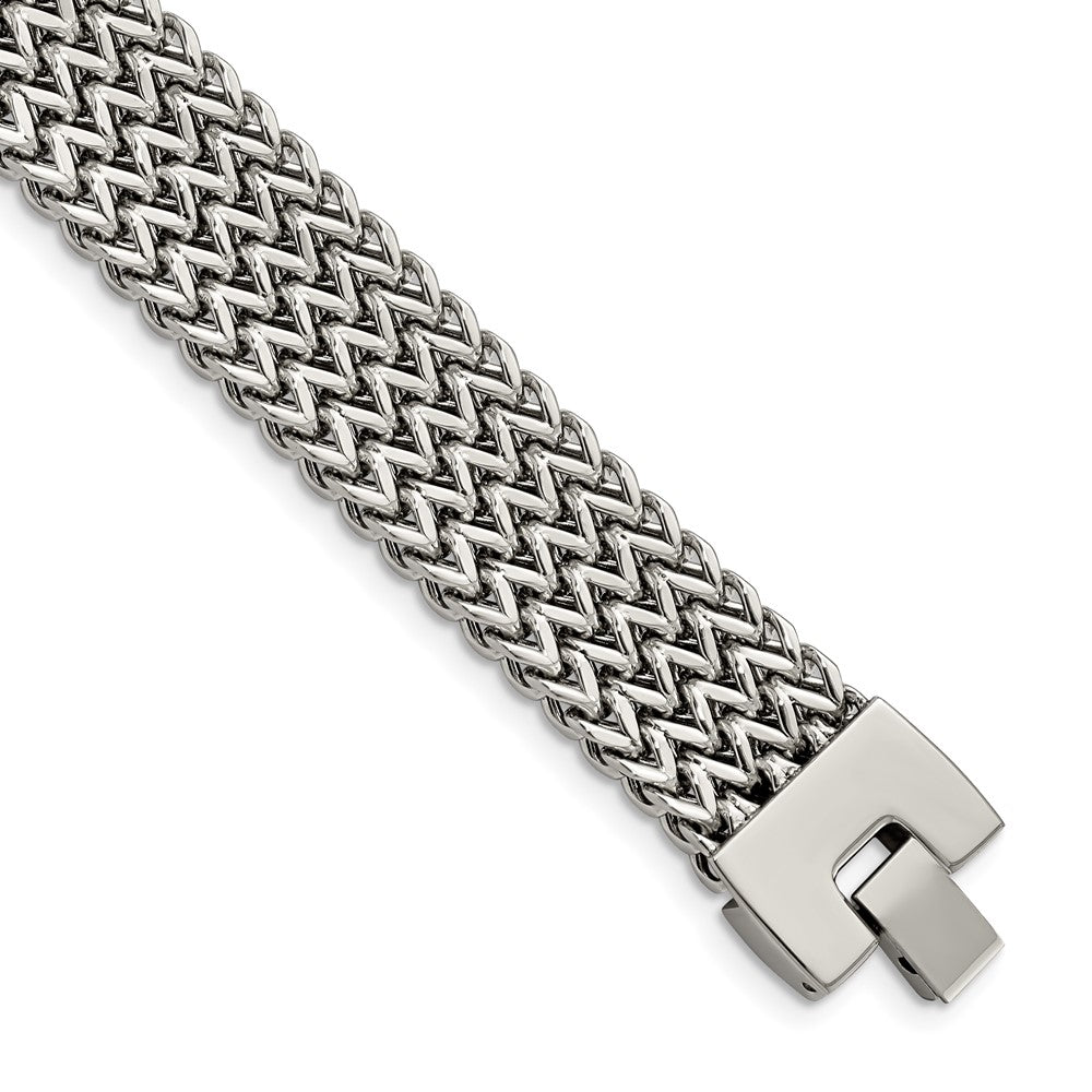 Chisel Stainless Steel Polished Woven 7.5 inch Bracelet, 7.5 mm