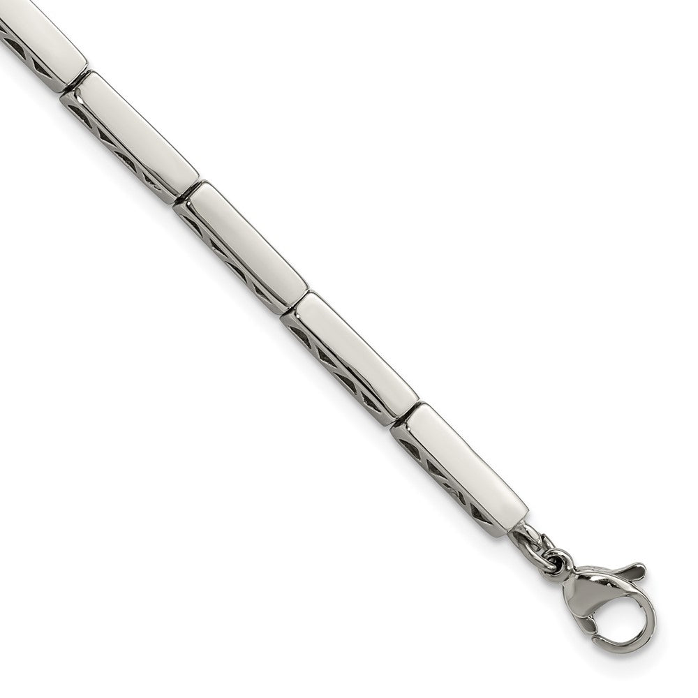 Stainless Steel Polished Bracelet, 7.5 x 3 mm