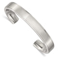 Chisel Stainless Steel Brushed and Polished Ridged Edge 11mm Cuff Bangle, 7 x 11 mm