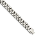 Chisel Stainless Steel Brushed and Polished 8.5 inch Link Bracelet, 8.5 x 10 mm