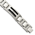 Chisel Stainless Steel Polished and Matte Black IP-plated with .05 carat Diamond 8.75 inch Bracelet, 0.05 ct, 8.75 mm