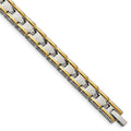 Chisel Stainless Steel Polished Yellow IP-plated 8.5 inch Link Bracelet, 8.5 x 8 mm