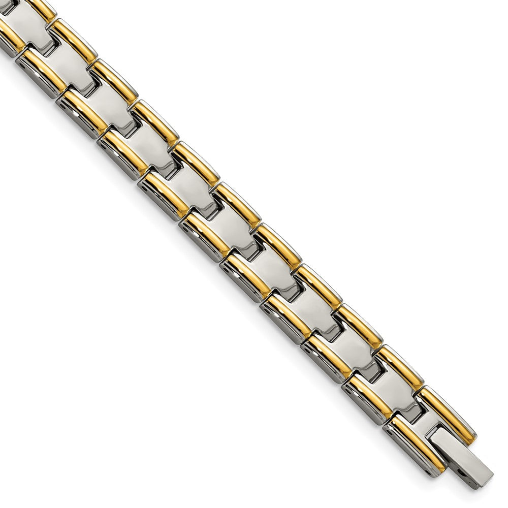 Chisel Stainless Steel Polished Yellow IP-plated 8.5 inch Link Bracelet, 8.5 x 8 mm