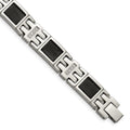 Chisel Stainless Steel Polished Black IP-plated Mesh with 1/3 carat Diamond 8.75 inch Bracelet, 0.33 ct, 8.75 x 11 mm